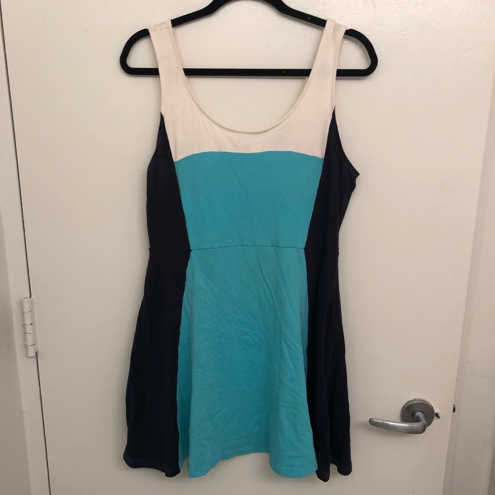 Color Blocked Skater Dress